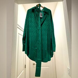 12th Tribe T-shirt Dress Emerald Jacquard